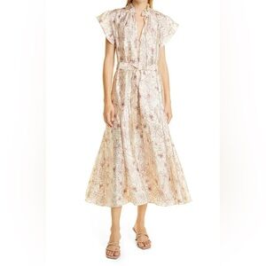Samsøe Samsøe $290 Karookh Print Dress in Brick Hortus maxi floral Small NWOT